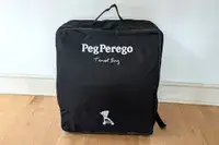 The Peg Perego Volo Compact Stroller folded and placed into a storage bag
