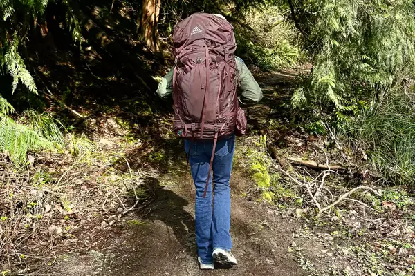 The back of a person wearing the Gregory Women