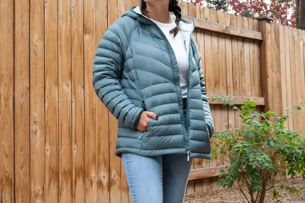 A close-up of hands in the Outdoor Research Women