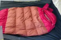 The Marmot Lost Coast 40° Sleeping Bag inside a tent