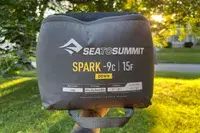 The information on the side of the Sea to Summit Spark Down Sleeping Bag storage bag