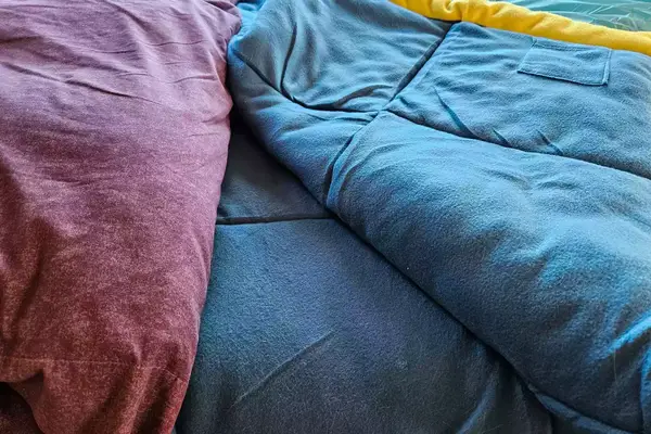 The inside of the Coleman Flatlands Fleece 30°F Double Sleeping Bag