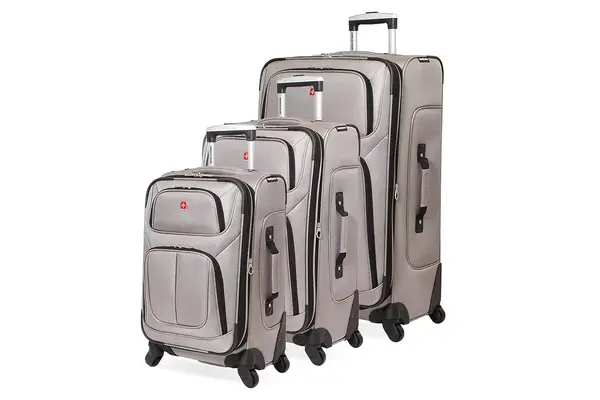 SwissGear Sion Softside Expandable Roller Luggage, Pewter, 3-Piece Set