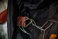 Closeup of garment hanger hook inside the Mark & Graham Commuter 2-in-1 Garment Bag