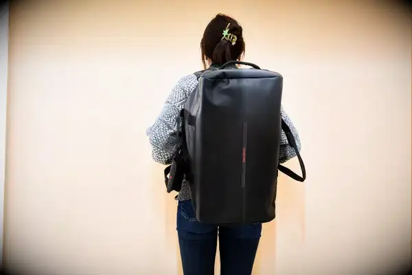 Samsonite Ecodiver Small Duffel on a person