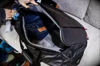 Inside of Samsonite Ecodiver Small Duffel packed 