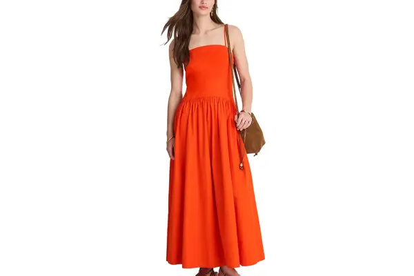 Madewell Poplin Seamed Maxi Dress