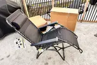 The GCI Outdoor Freeform Zero Gravity Lounger before use