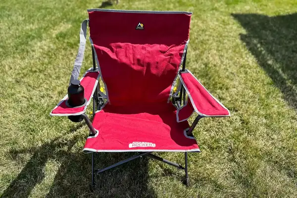 The GCI Outdoor Kickback Rocker Chair on grass