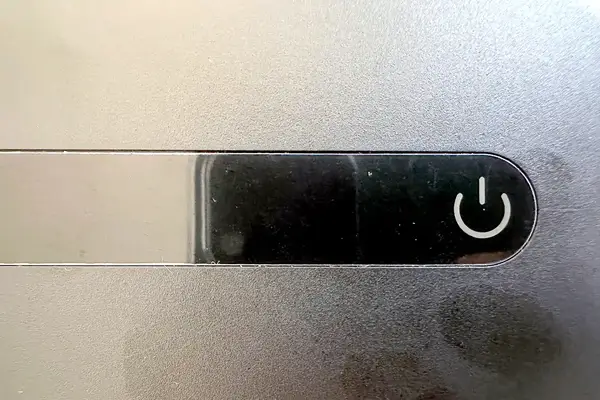Power button on a device panel