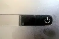 Power button on a device panel