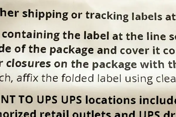 Closeup of words on a page printed from JADENS Bluetooth Thermal Printer