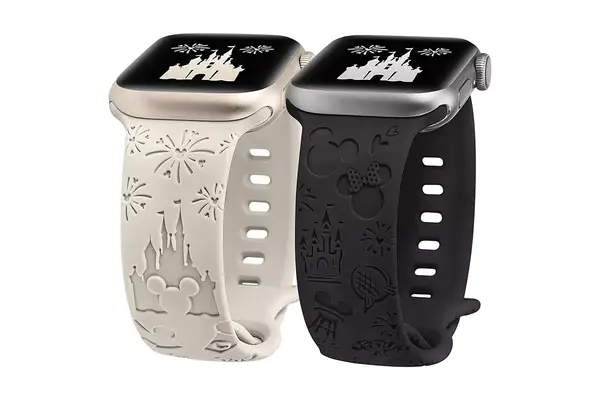 2 Packs Cartoon Engraved Band Compatible with Apple 