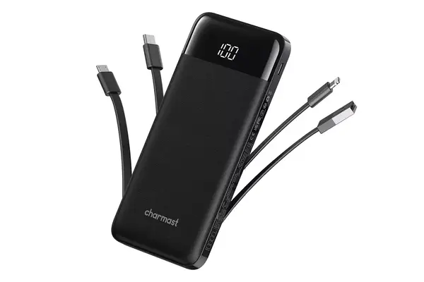 Portable Charger with Built in Cables