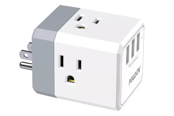  3-Outlet USB Wall Charger and Extender with 3-Way Splitter,