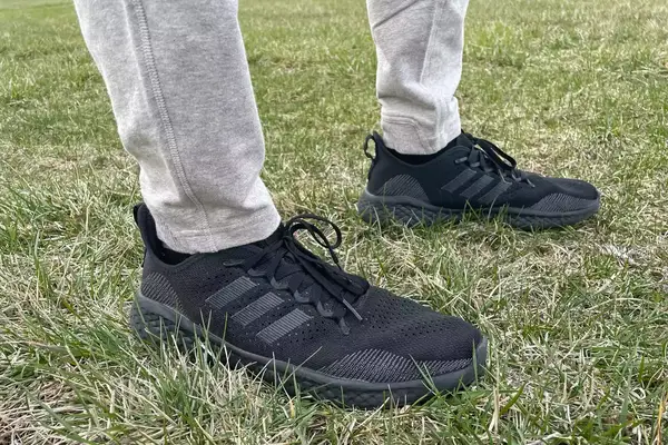 A closeup of the bottom of the Mack Weldon Ace Sweatpant