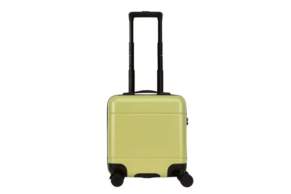 A person wheels the Samsonite 21 Inch Freeform Hardside Expandable Carry-on Spinner across carpet