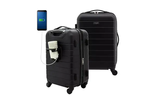Wrangler Smart Luggage Set with Cup Holder and USB Port