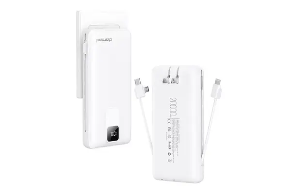 Charmast Portable Charger with Built-in Cables and Wall Plug