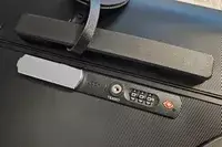 A close-up of the lock system on the MiaMily Check In