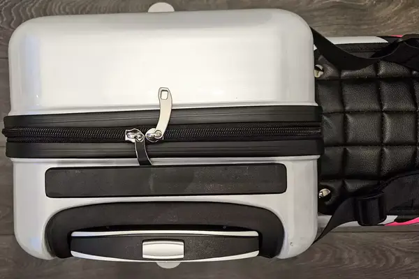 An overhead view of a closed Younglingz Ride On Suitcase