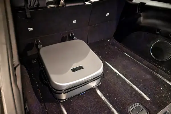 The Mountain Buggy Skyrider Luxury in the trunk of a car