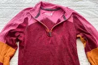 Smartwool Classic Thermal Merino Base Layer 1/4 Zip with open collar.