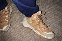 Close-up of feet wearing The North Face Women