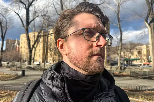 Side view of a man wearing a Buff ThermoNet Neckwear