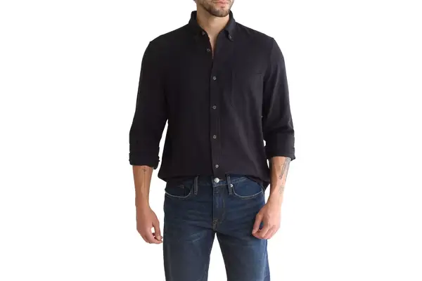 Trim Fit Stretch Grindle Solid Button-Down Shirt