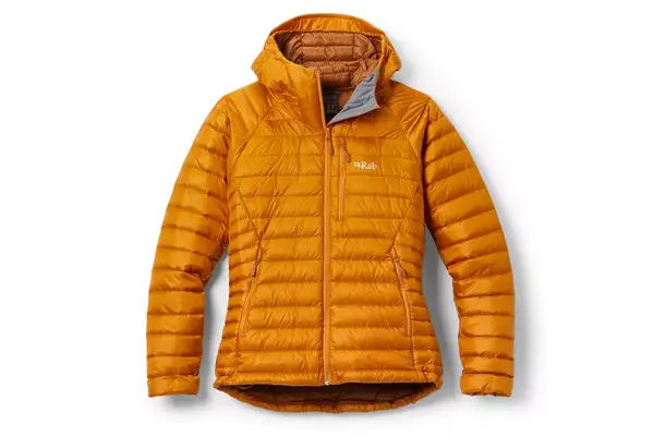 A close-up of a person wearing the Lole Claudia Down Jacket outdoors