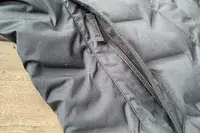 A close-up of the zipper of the Columbia Women