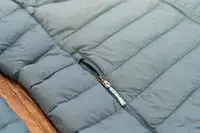 A close-up of the zipper of the Outdoor Research Women