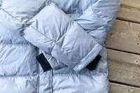 The sleeves on the Quince Responsible Down Long Puffer Jacket