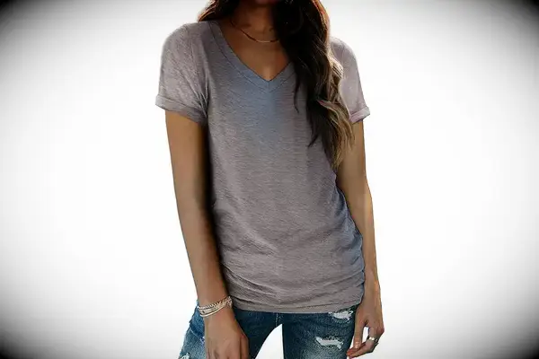 ATHMILE T Shirts Short Sleeve V Neck Tees