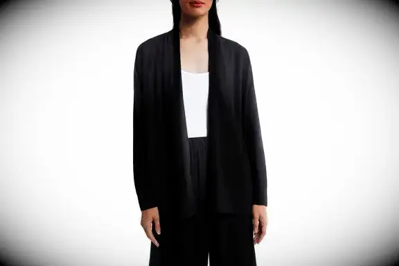 Organic Linen Blend Open Front Cardigan