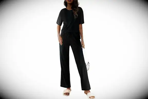 Ekouaer Lounge Sets for Women Waffle Knit Womens Pajama Sets 