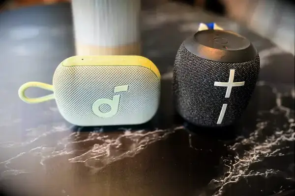 The Ultimate Ears Wonderboom 3 next to another speaker