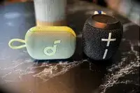 The Ultimate Ears Wonderboom 3 next to another speaker