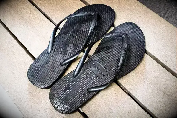 An overhead view of a pair of Havaianas Women