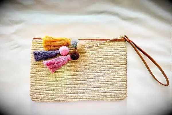 Masien Rauder Luxury Straw Wristlet Pouch