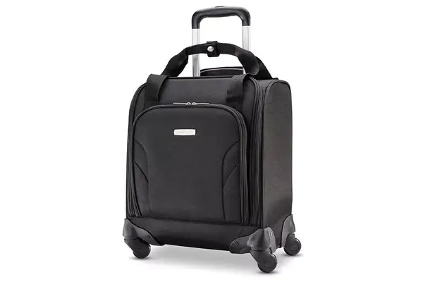 Samsonite Underseat Carry-On Spinner With USB Port, Jet Black, One Size