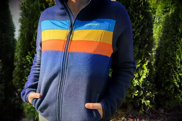 Close up of a person wearing a Cotopaxi Women