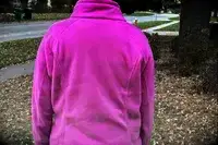 Person outside showing the back of a Columbia Women