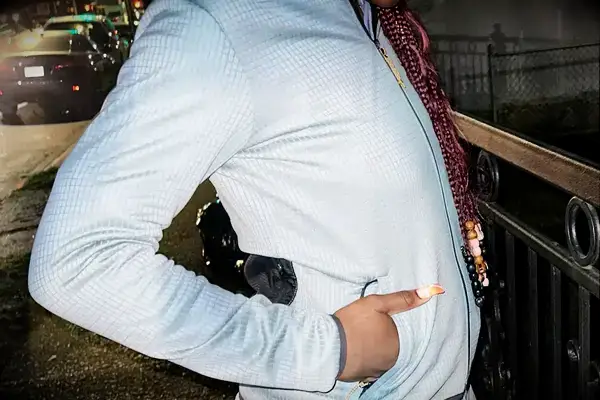 Close up of the material on a Topo Designs Women