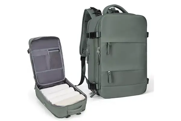 coowoz Large Travel Backpack For Women Men,Carry On Backpack,Hiking Backpack Waterproof Outdoor Sports Rucksack Casual Daypack Travel Essentials(Olive Green)