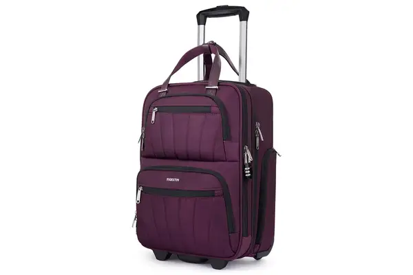 FIGESTIN Underseat Carry On Luggage Wine Red