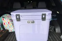 Yeti Roadie 60 Wheeled Cooler in a trunk