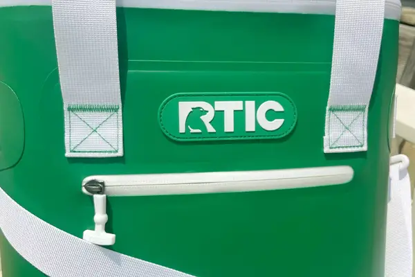 Close-up of the label on the RTIC Insulated Soft Cooler Bag