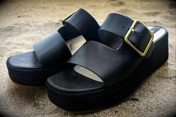 Franco Sarto Taziana Espadrille Slide Sandals on the sand